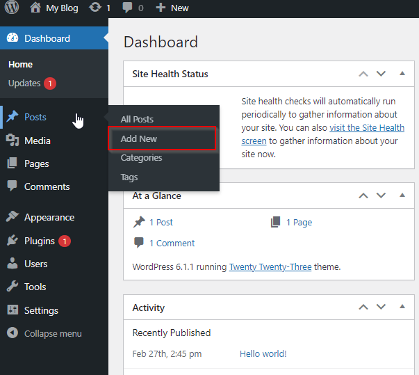 WordPress – Add Post