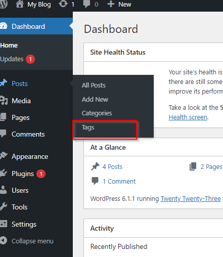WordPress – Add Tags
