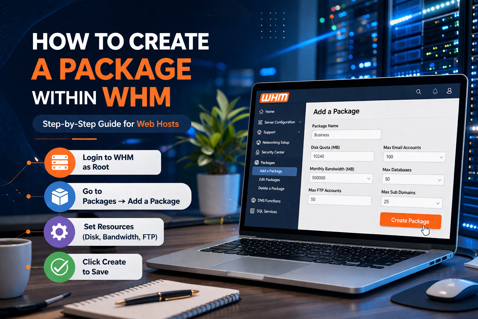 How to Create a Package within WHM How to Create a Package within WHM