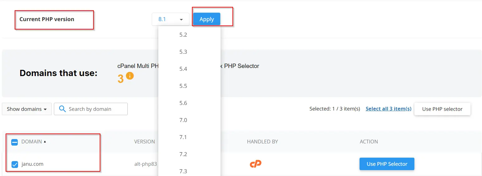 how-to-change-php-version-in-cpanel