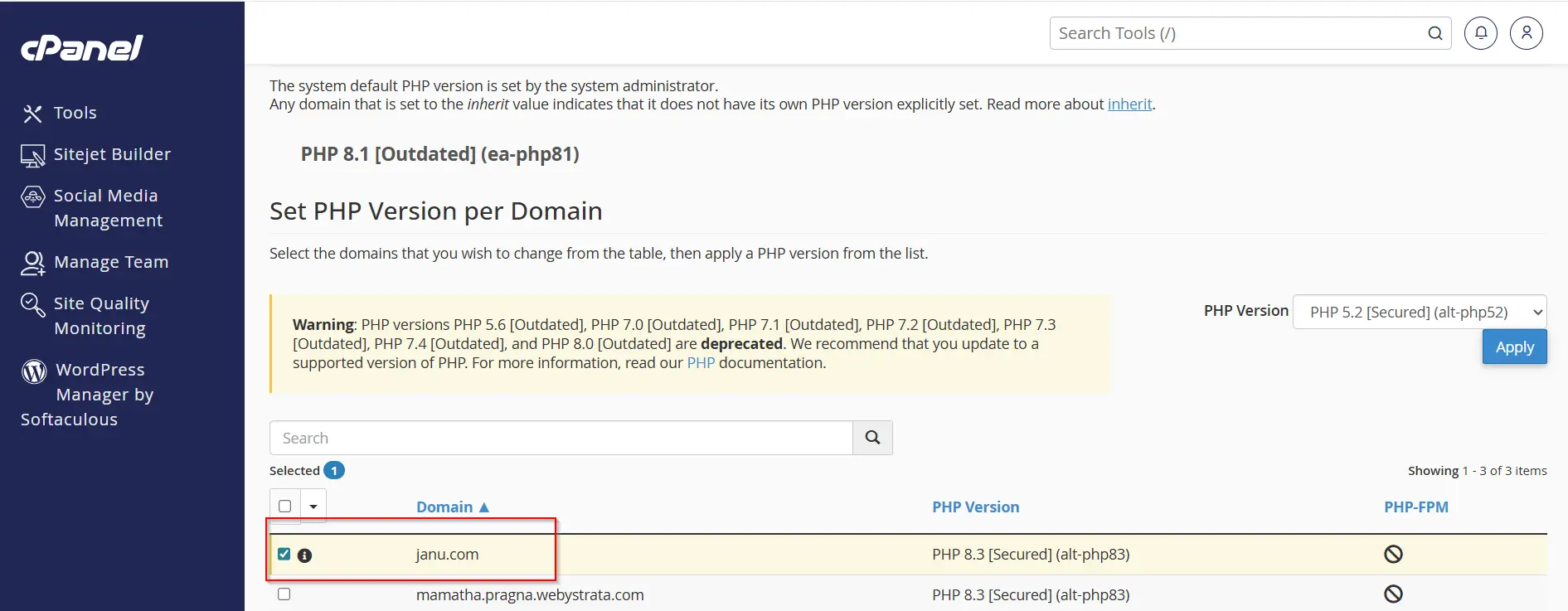 how-to-change-php-vesion-in-cpanel