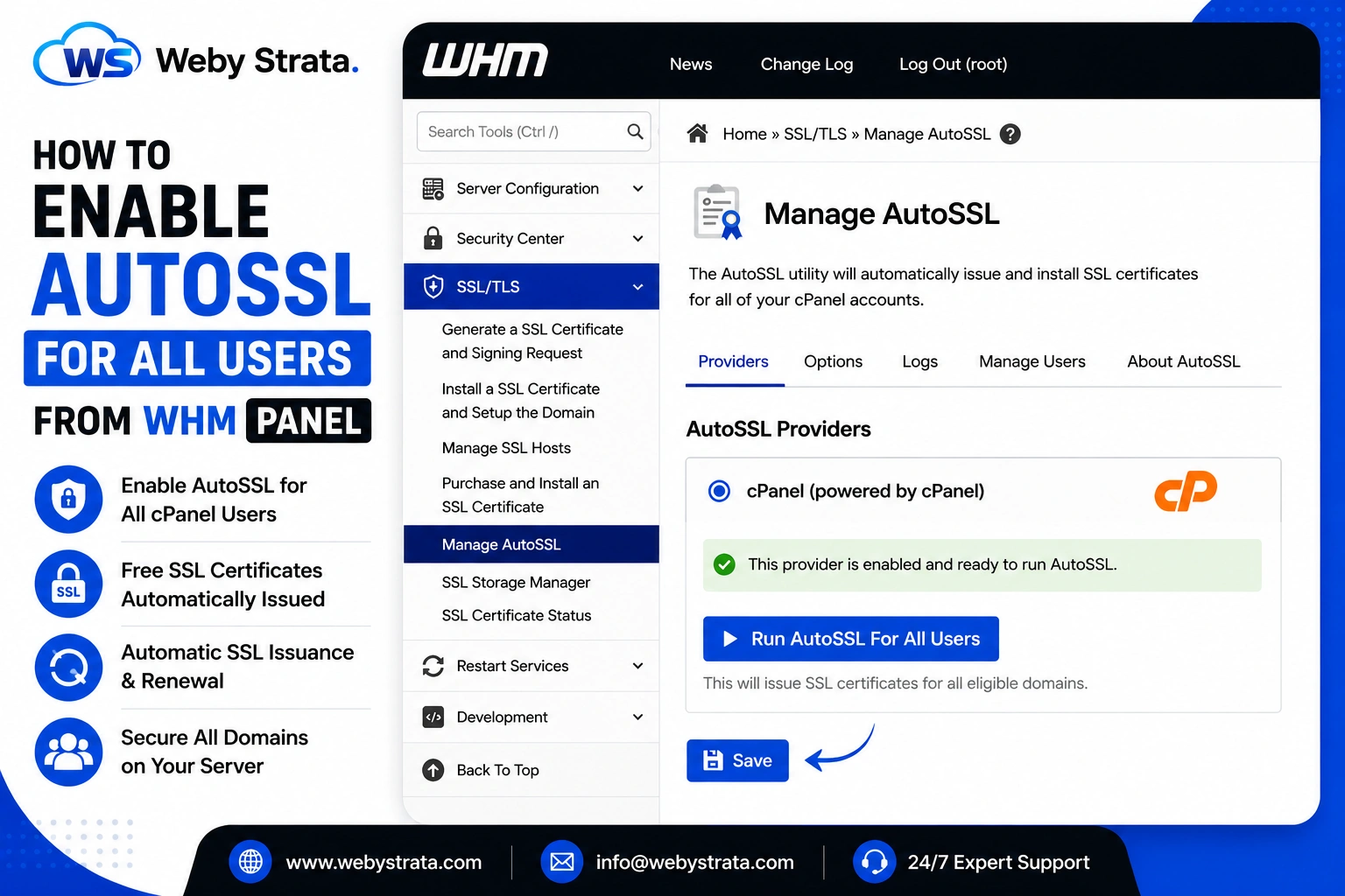 How to Enable AutoSSL for All Users from WHM Panel