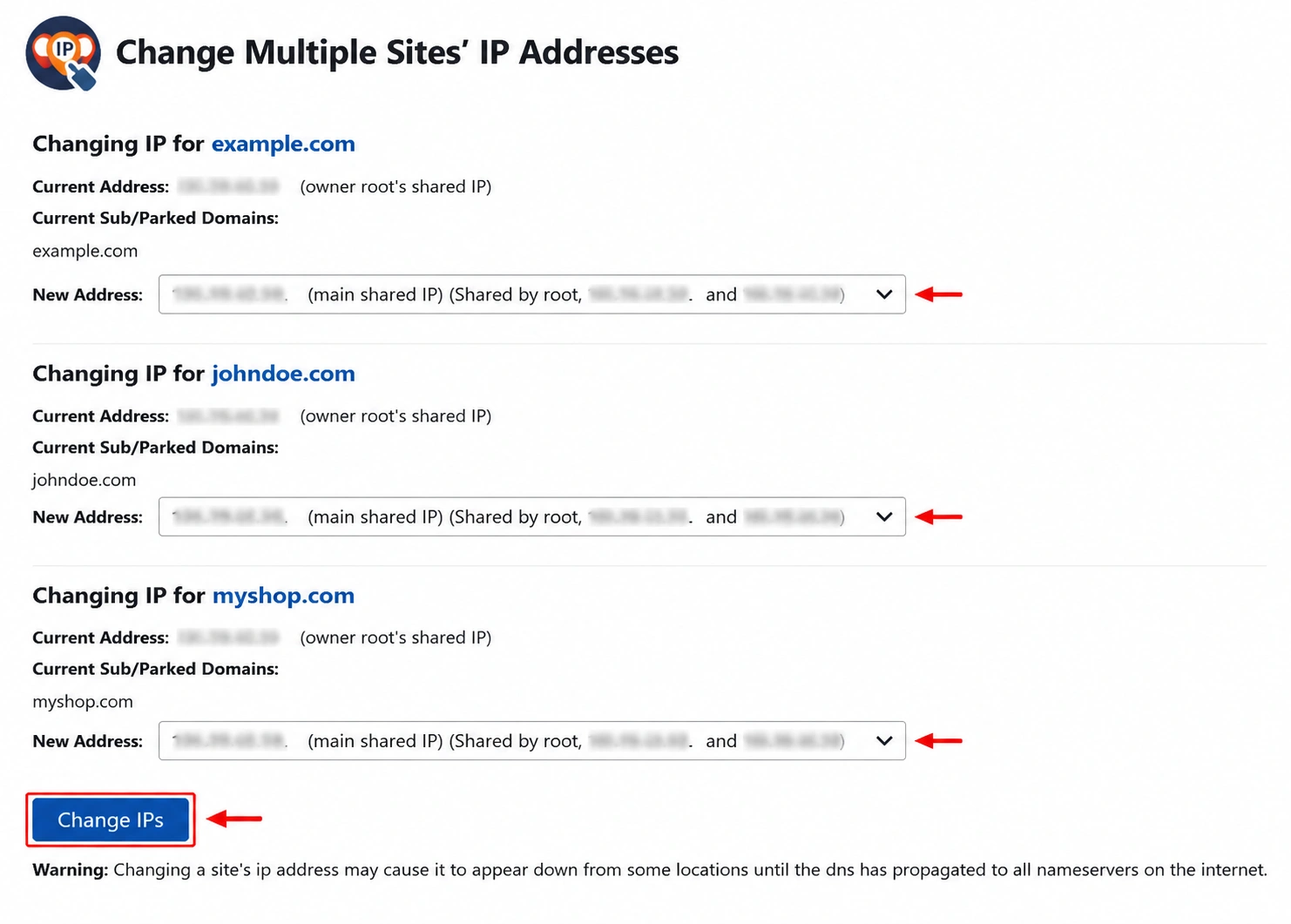 change-ip-addresses-multiple-sites-accounts-whm